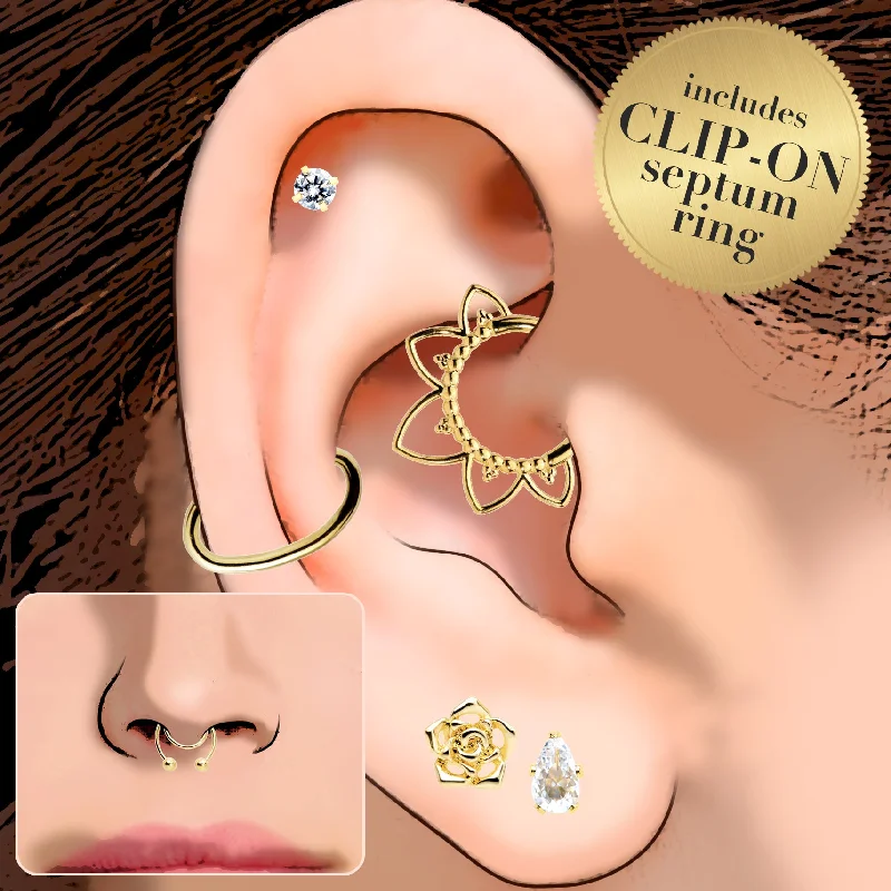 Nose Rings for Men and Women -Shine Bright Ear and Fake Septum Curation
