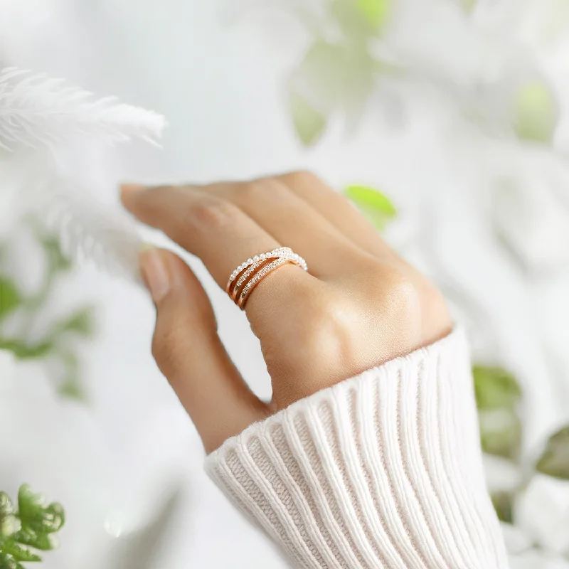 Shop Classic Women's Necklaces & Pendants with a Modern Twist-Rose Gold Infinity Pearl Adjustable Ring Shop Classic Women's Necklaces & Pendants with a Modern Twist-Rose Gold Infinity Pearl Adjustable Ring