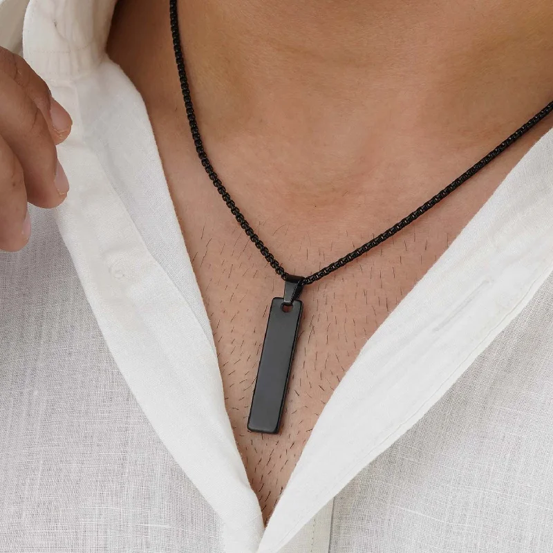 Exclusive Men's Necklaces & Pendants for the Modern Gentleman-Mini Tag Necklace