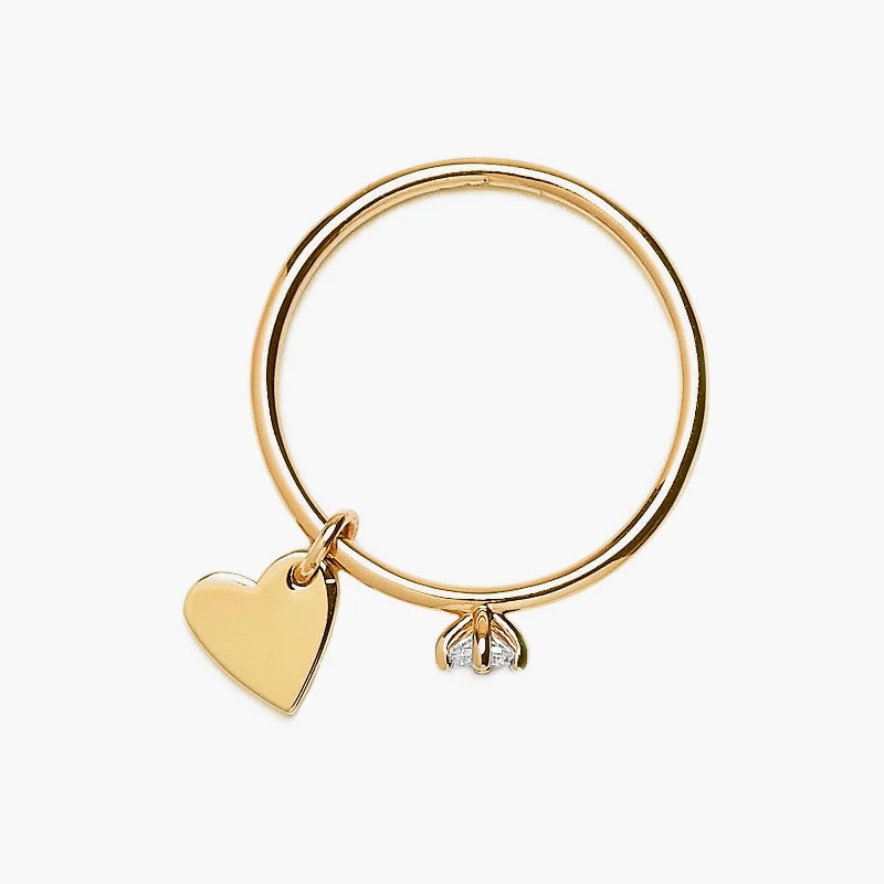 Chic Women's Rings for Fashion-Forward Looks-Engravable Heart Ring