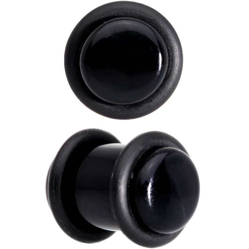 Women's Earrings – Elegant Designs for Every Personality--0 Gauge Basic Black Acrylic Straight Plug Set