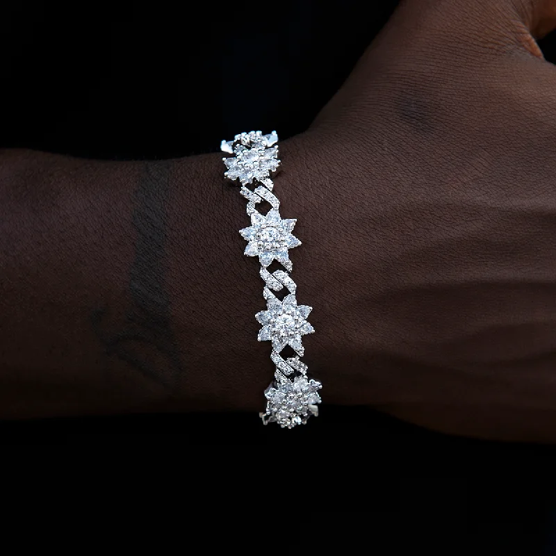 Beaded Chain Bracelets for Men-Diamond Infinity Flower Bracelet
