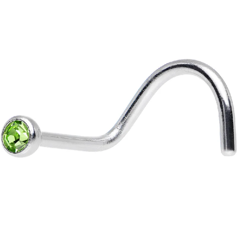 Nose Rings with Sparkling Stone Details -Peridot Crystal Screw Nose Ring Created with Crystals Nose Rings with Sparkling Stone Details -Peridot Crystal Screw Nose Ring Created with Crystals