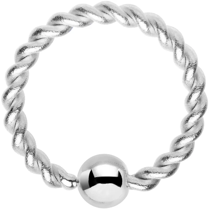 Trendy Lip Rings with Modern Style16 Gauge 5/16 Seriously Twisted BCR Captive Ring