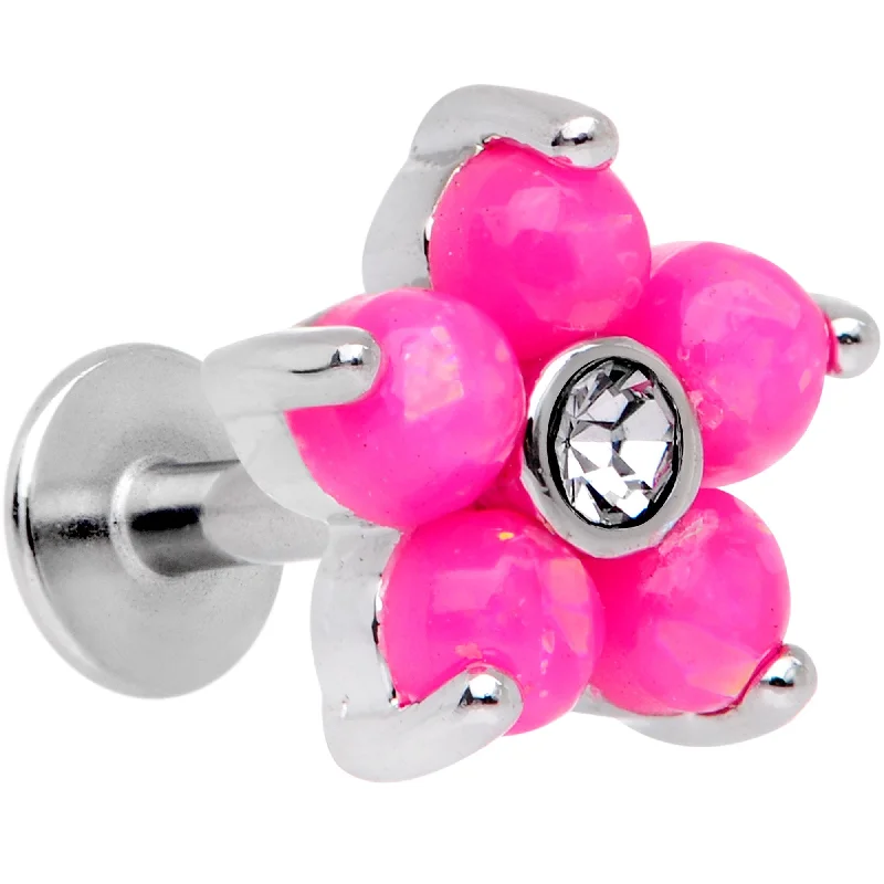 Women's Earrings – Elegant Designs for Every Personality--16 Gauge 1/4 Pink Faux Opal CZ Flower Cartilage Tragus Women's Earrings – Elegant Designs for Every Personality--16 Gauge 1/4 Pink Faux Opal CZ Flower Cartilage Tragus