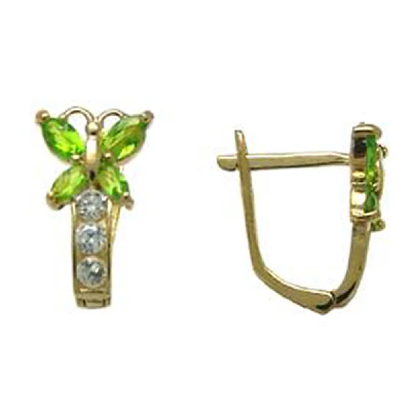 Women's Earrings – Elegant Designs for Every Personality--14kt Yellow Gold Butterfly August Birthstone Leverback Earrings Women's Earrings – Elegant Designs for Every Personality--14kt Yellow Gold Butterfly August Birthstone Leverback Earrings