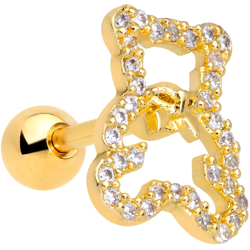 Women's Earrings – Elegant Designs for Every Personality--16 Gauge 1/4 Clear Gem Gold Tone Teddy Bear Cartilage Tragus Women's Earrings – Elegant Designs for Every Personality--16 Gauge 1/4 Clear Gem Gold Tone Teddy Bear Cartilage Tragus