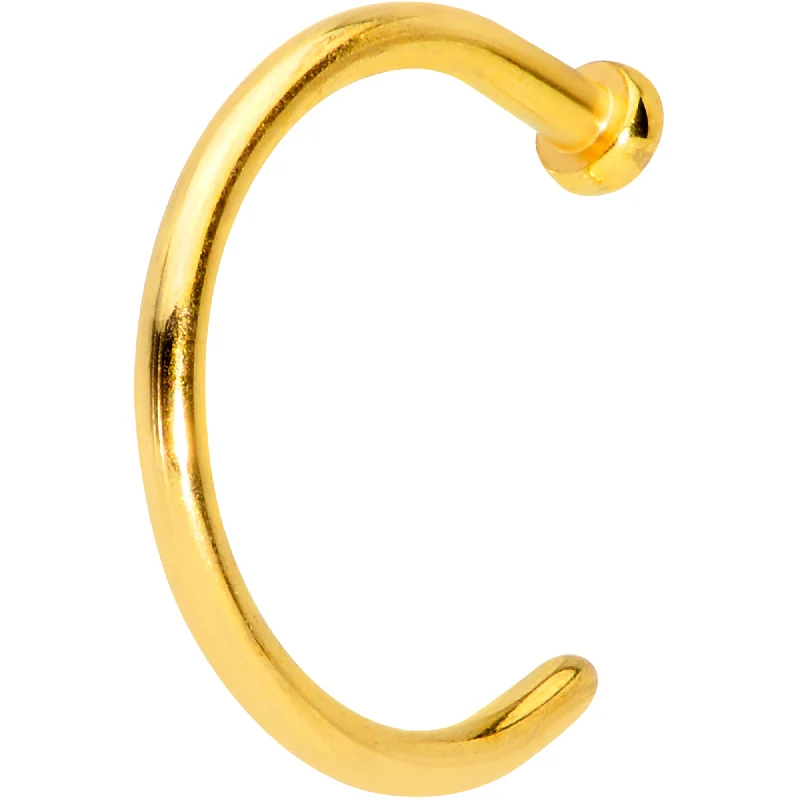 Unique Nose Rings for Women -18 Gauge 5/16 Gold Tone PVD Implant Grade Titanium Disc Nose Hoop Unique Nose Rings for Women -18 Gauge 5/16 Gold Tone PVD Implant Grade Titanium Disc Nose Hoop