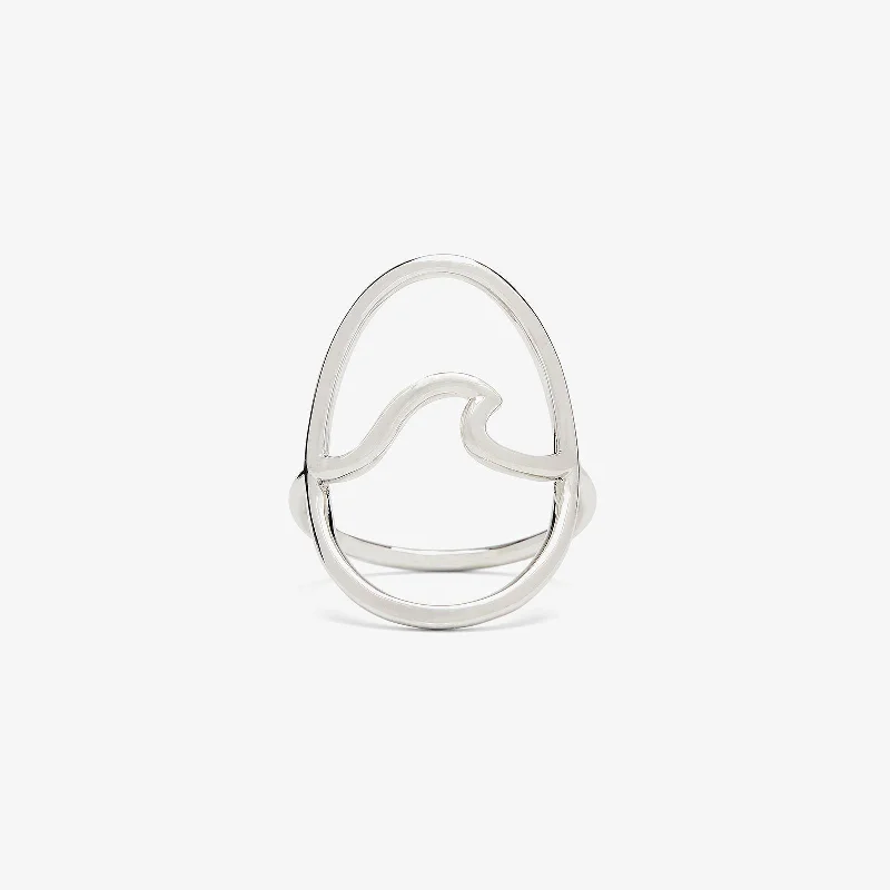 Chic Women's Rings for Fashion-Forward Looks-Statement Wave Ring