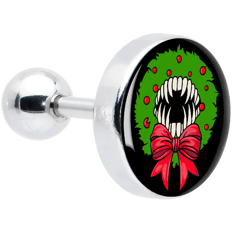 Women's Earrings – Elegant Designs for Every Personality--16 Gauge 1/4 Holiday Vampire Wreath Tragus Cartilage Earring Women's Earrings – Elegant Designs for Every Personality--16 Gauge 1/4 Holiday Vampire Wreath Tragus Cartilage Earring