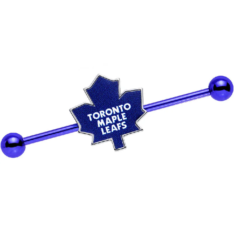 Women's Earrings – Elegant Designs for Every Personality--Licensed Blue Anodized NHL Toronto Maple Leaf Industrial Barbell 38mm Women's Earrings – Elegant Designs for Every Personality--Licensed Blue Anodized NHL Toronto Maple Leaf Industrial Barbell 38mm