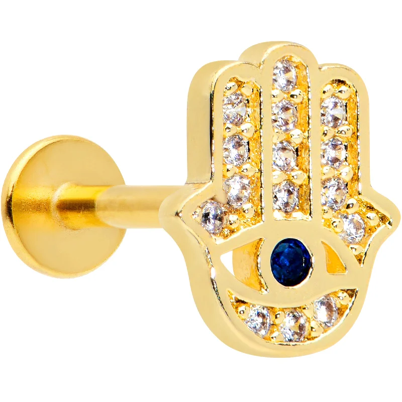 Lip Rings for Every Fashion Style16 Gauge 5/16 Clear Blue Gem Gold Tone Eye Hamsa Labret Monroe Tragus