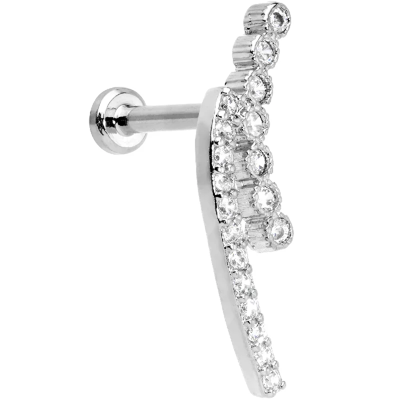 Unique Lip Rings with Stunning Design16 Gauge 1/4 Clear CZ Gem Curve Internally Threaded Labret Tragus Unique Lip Rings with Stunning Design16 Gauge 1/4 Clear CZ Gem Curve Internally Threaded Labret Tragus