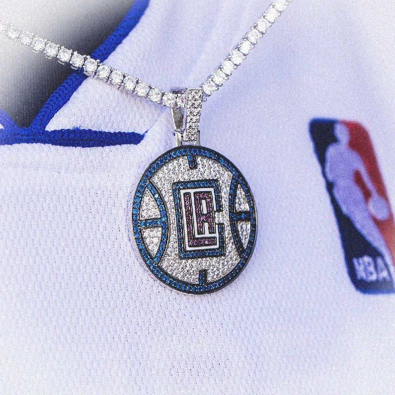 Exclusive Men's Necklaces & Pendants for the Modern Gentleman-LA Clippers Official NBA Logo Pendant Exclusive Men's Necklaces & Pendants for the Modern Gentleman-LA Clippers Official NBA Logo Pendant