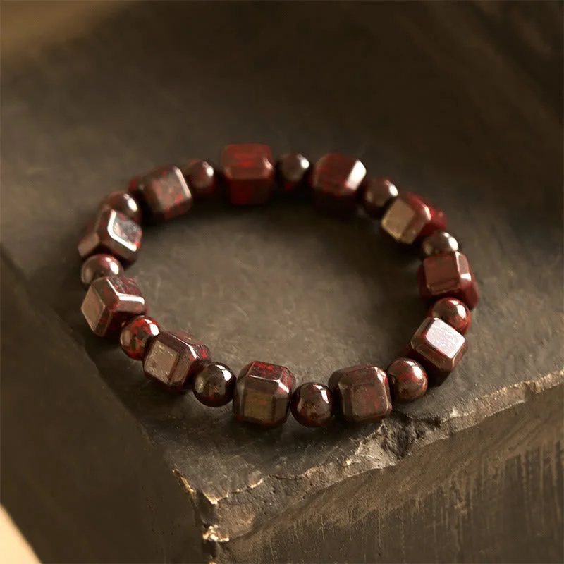 Handcrafted Bracelets for Men with Unique Designs-Buddha Stones Bloodstone Strength Bracelet Handcrafted Bracelets for Men with Unique Designs-Buddha Stones Bloodstone Strength Bracelet