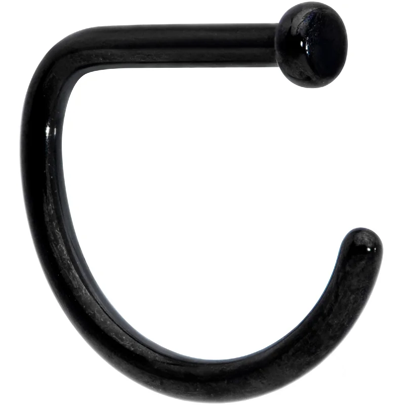 Nose Rings with Classic Touch -18 Gauge 5/16 Black Grade 23 Titanium D Shape Nose Hoop Nose Rings with Classic Touch -18 Gauge 5/16 Black Grade 23 Titanium D Shape Nose Hoop