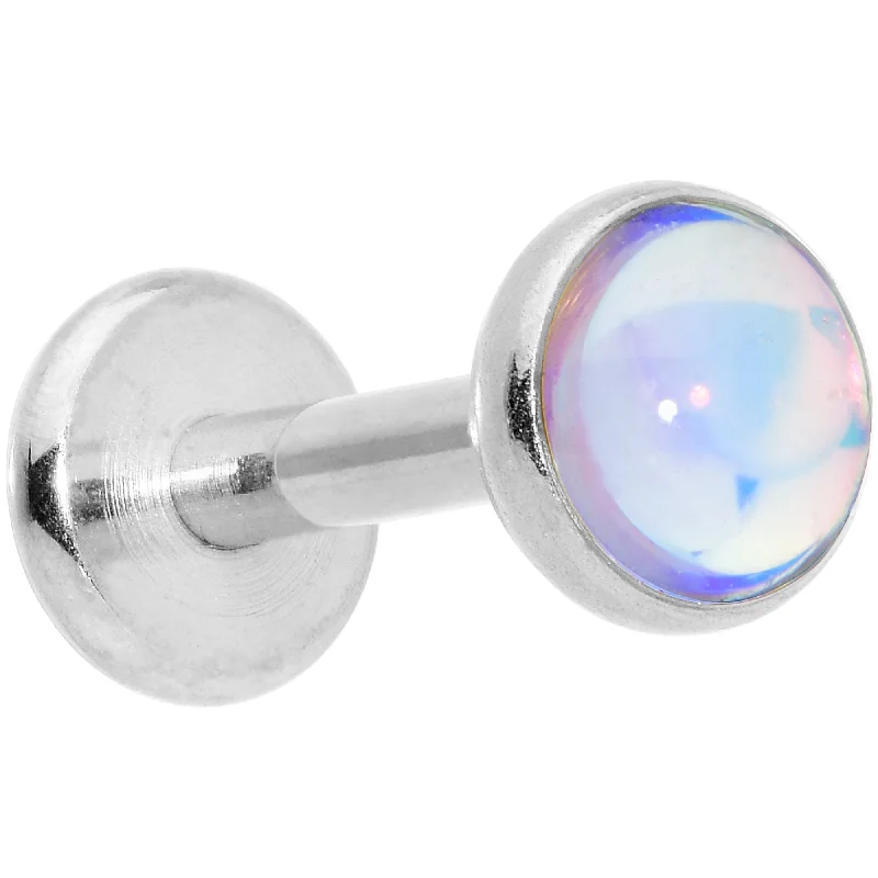 Women's Earrings – Elegant Designs for Every Personality--16 Gauge 1/4 White Faux Opal Internally Threaded Labret Monroe Tragus Women's Earrings – Elegant Designs for Every Personality--16 Gauge 1/4 White Faux Opal Internally Threaded Labret Monroe Tragus
