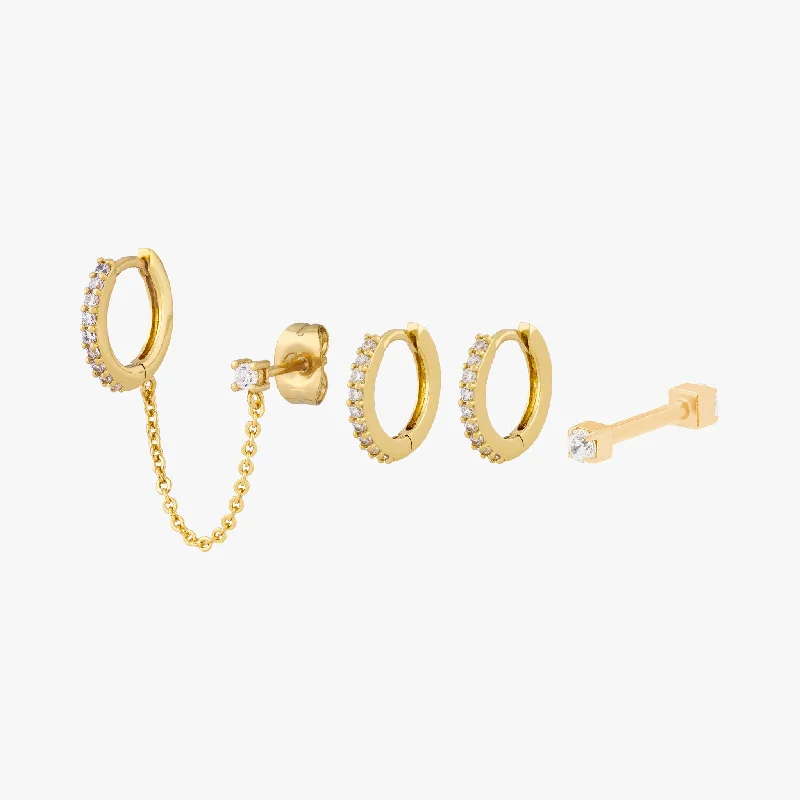 Women's Earrings – Elegant Designs for Every Personality--Pave Chains Set