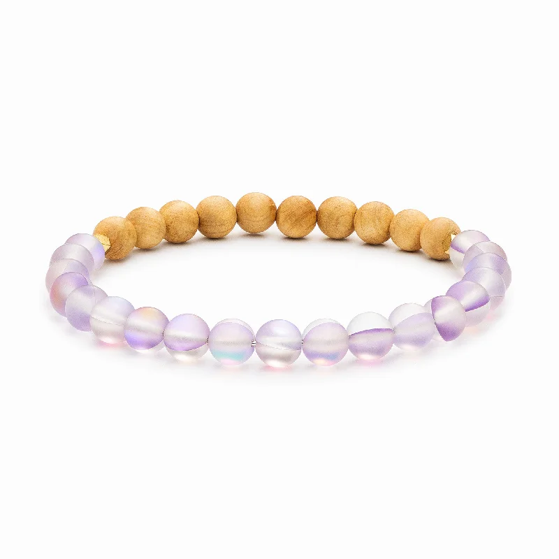 Stylish Braided Bangles for Women-Glow Glass Wood Diffuser Bracelet