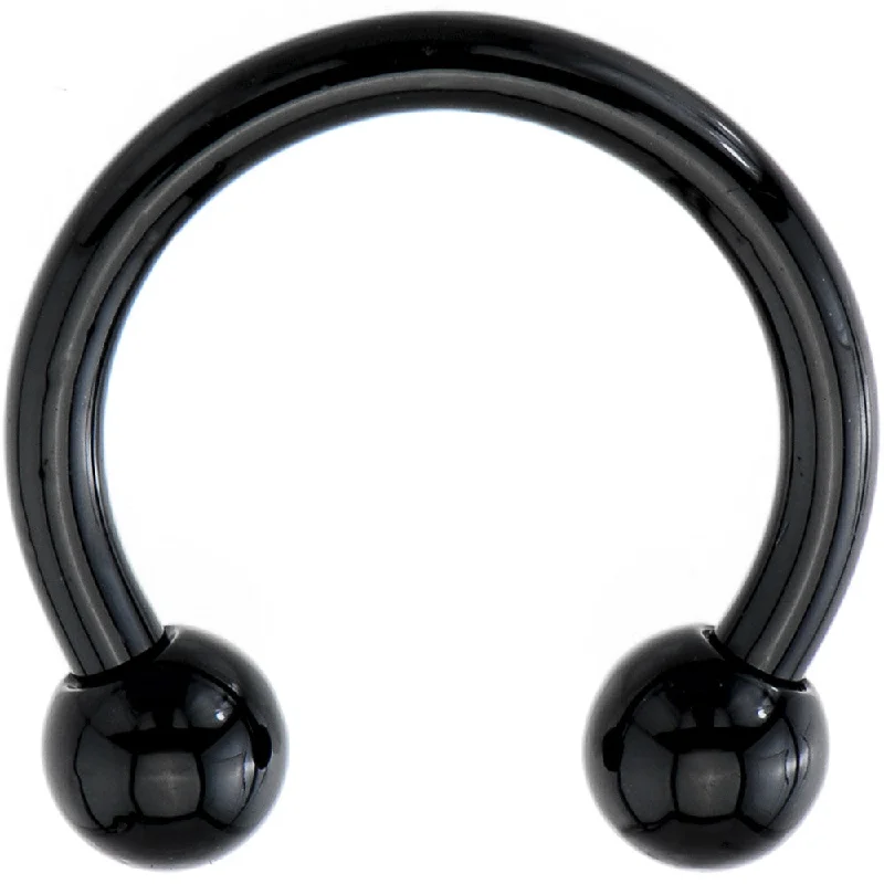 Trendy Lip Rings with Classic Appeal14 Gauge 7/16 Black Electroplate Horseshoe Circular Barbell Trendy Lip Rings with Classic Appeal14 Gauge 7/16 Black Electroplate Horseshoe Circular Barbell