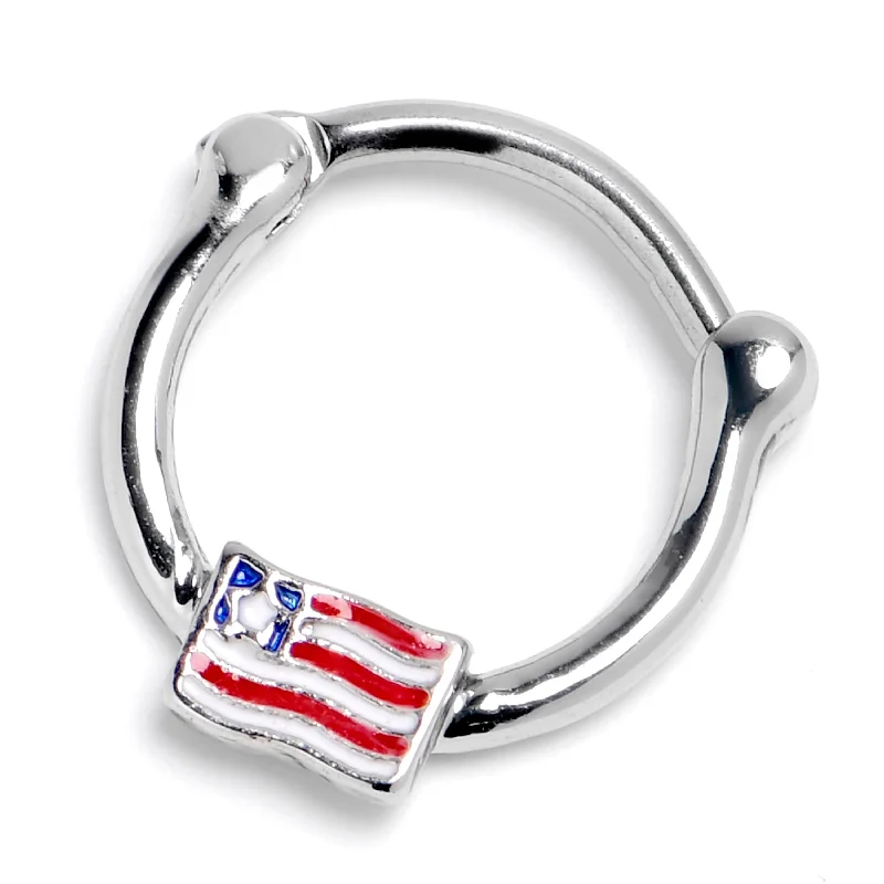 Women's Earrings – Elegant Designs for Every Personality--16 Gauge 5/16 Patriotic Flag Cartilage Clicker