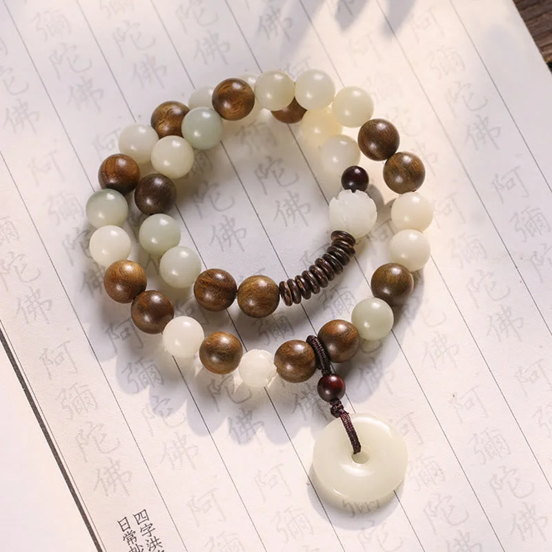 Bangles for Women with Floral Patterns-Buddha Stones Bodhi Seed Green Sandalwood Lotus Peace Buckle Harmony Double Wrap Bracelet Bangles for Women with Floral Patterns-Buddha Stones Bodhi Seed Green Sandalwood Lotus Peace Buckle Harmony Double Wrap Bracelet