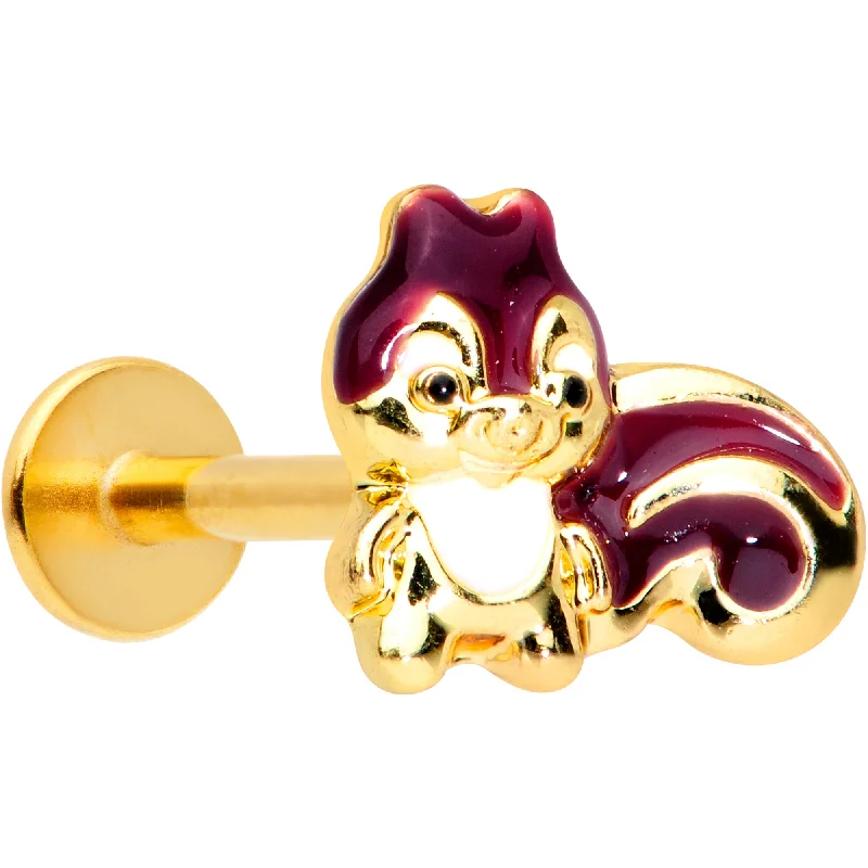 Affordable Lip Rings with High-End Design16 Gauge 5/16 Gold Tone Squirrel Labret Monroe Tragus