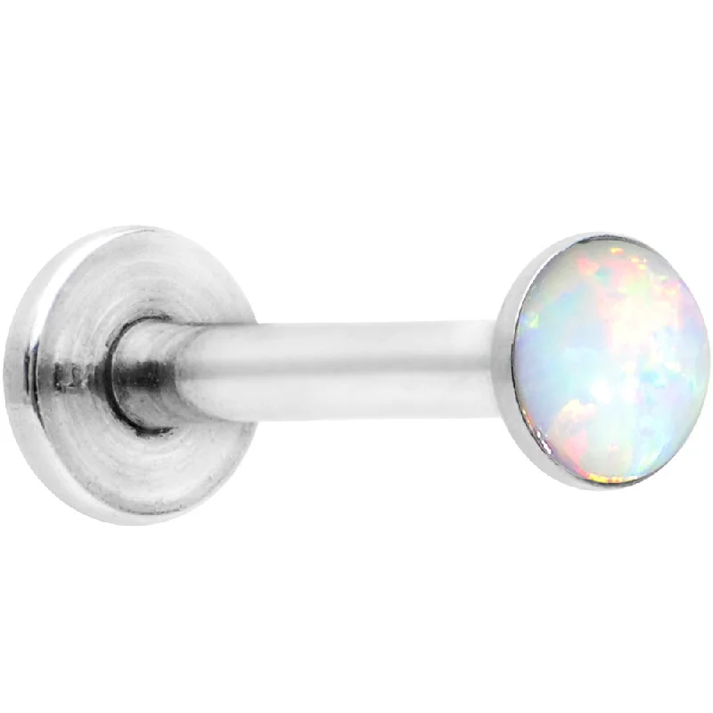 Classic Lip Rings for Everyday Wear16 Gauge 5/16 Steel 3mm Synthetic White Opal Internal Thread Labret