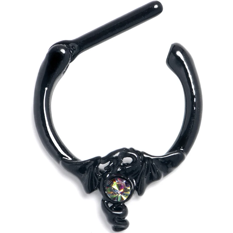 Women's Earrings – Elegant Designs for Every Personality--16 Gauge 5/16 Purple Tourmaline Black Majestic Dragon Cartilage Clicker