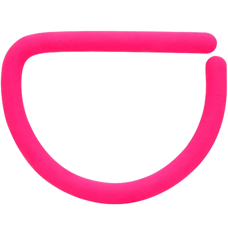Simple Yet Elegant Nose Rings -18 Gauge 3/8 Pink Matte D Shape Septum Ring