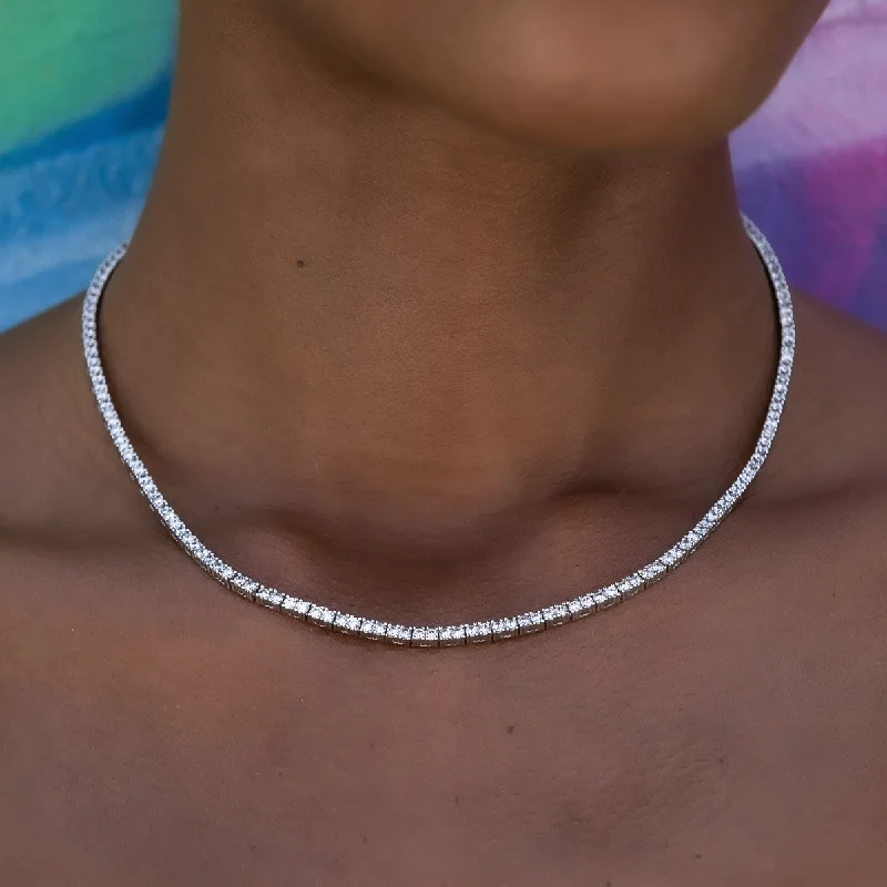 Shop Classic Women's  Necklaces & Pendants with a Modern Twist-Diamond Tennis Necklace in White Gold- 2mm