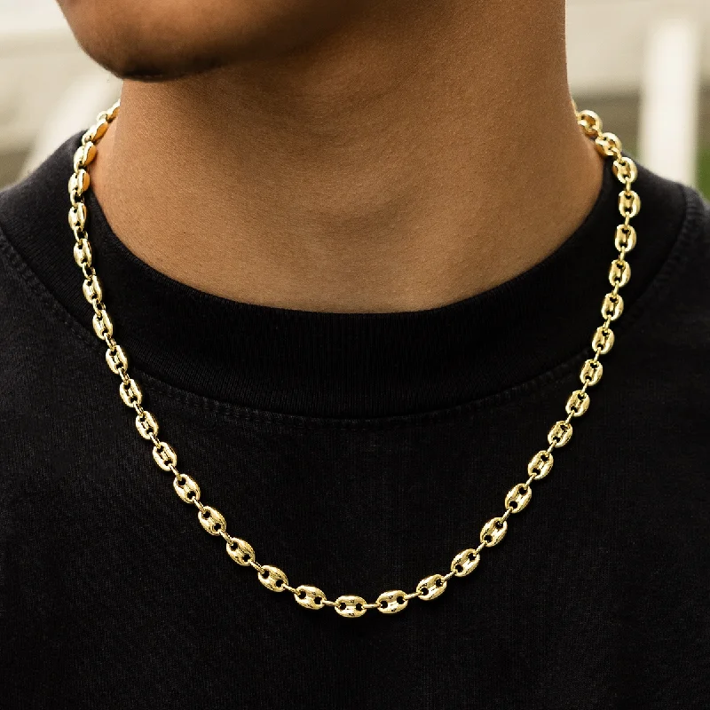 Men's Stretch Bracelets-Valentina Chain in Yellow Gold- 7mm