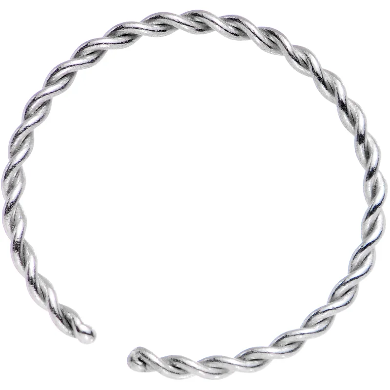 Nose Rings with Leaf Shape -20 Gauge 3/8 Annealed Steel Seamless Braided Circular Ring Nose Rings with Leaf Shape -20 Gauge 3/8 Annealed Steel Seamless Braided Circular Ring