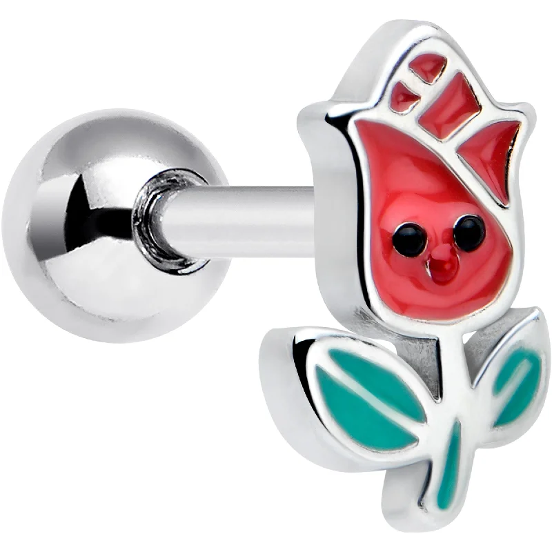Women's Earrings – Elegant Designs for Every Personality--16 Gauge 1/4 Sweet Happy Rose Flower Cartilage Tragus Earring Women's Earrings – Elegant Designs for Every Personality--16 Gauge 1/4 Sweet Happy Rose Flower Cartilage Tragus Earring