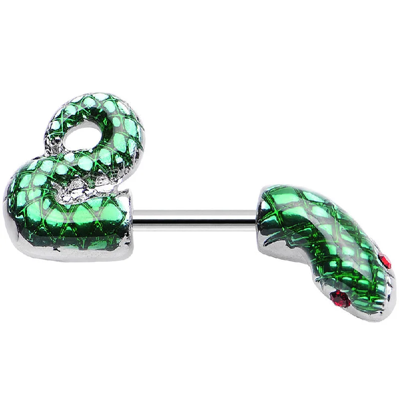 Women's Earrings – Elegant Designs for Every Personality--16 Gauge 1/4 Green Slithering Snake Double Helix Cartilage Earring Women's Earrings – Elegant Designs for Every Personality--16 Gauge 1/4 Green Slithering Snake Double Helix Cartilage Earring
