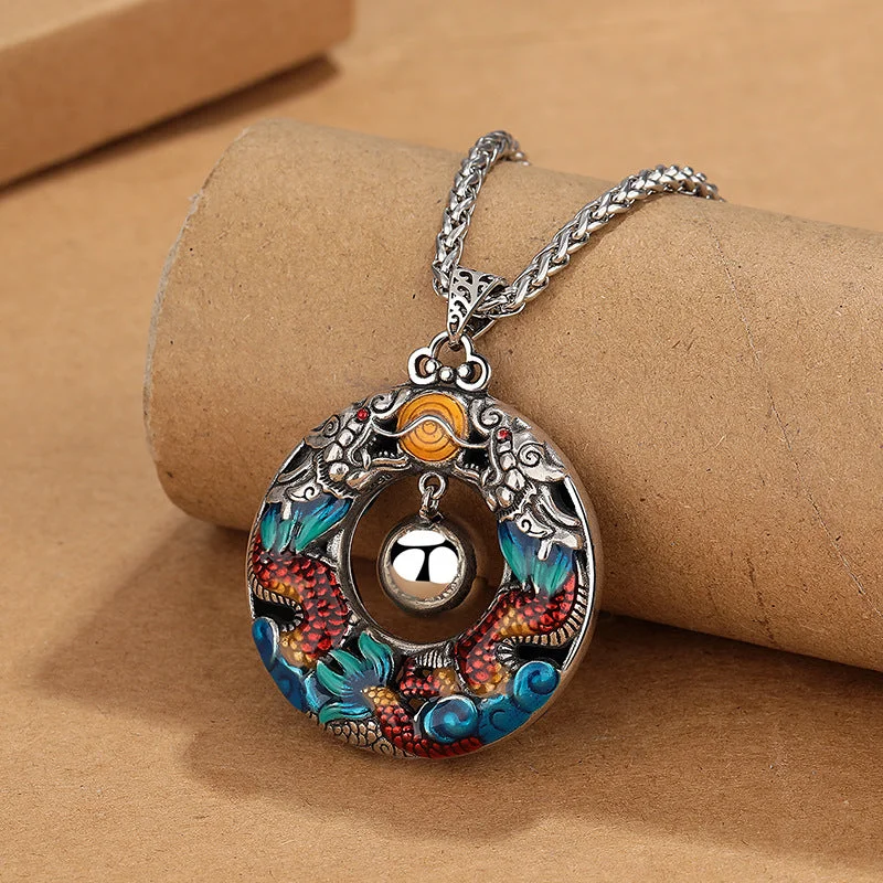 Shop Classic Women's Necklaces & Pendants with a Modern Twist-Buddha Stones Year of the Dragon Colorful Double Dragons Playing Bead Copper Protection Necklace Pendant Shop Classic Women's Necklaces & Pendants with a Modern Twist-Buddha Stones Year of the Dragon Colorful Double Dragons Playing Bead Copper Protection Necklace Pendant