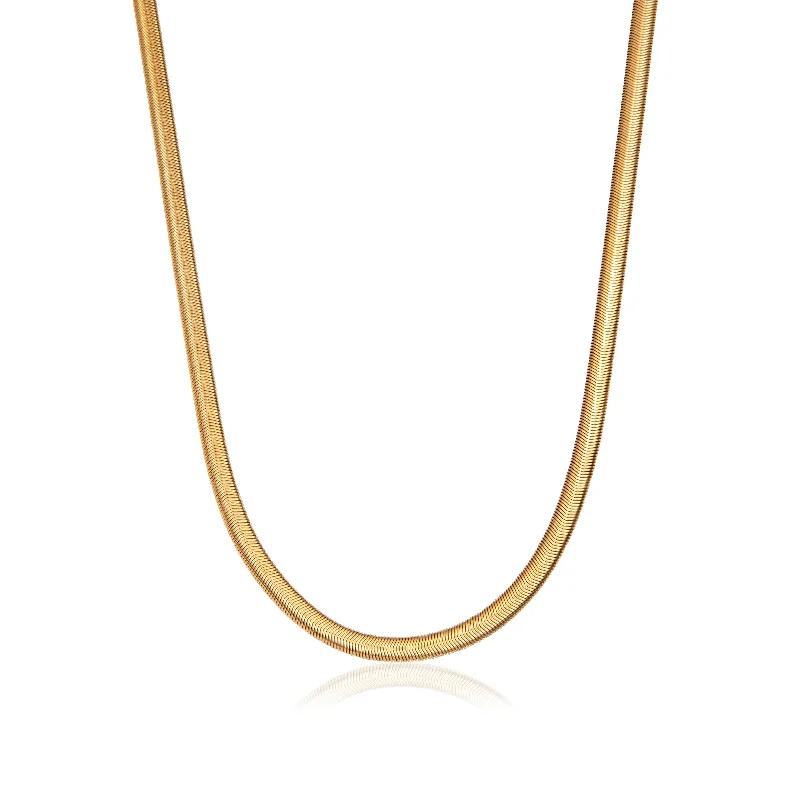 Shop Classic Women's  Necklaces & Pendants with a Modern Twist-Snake Chain Necklace 18 in (Gold)