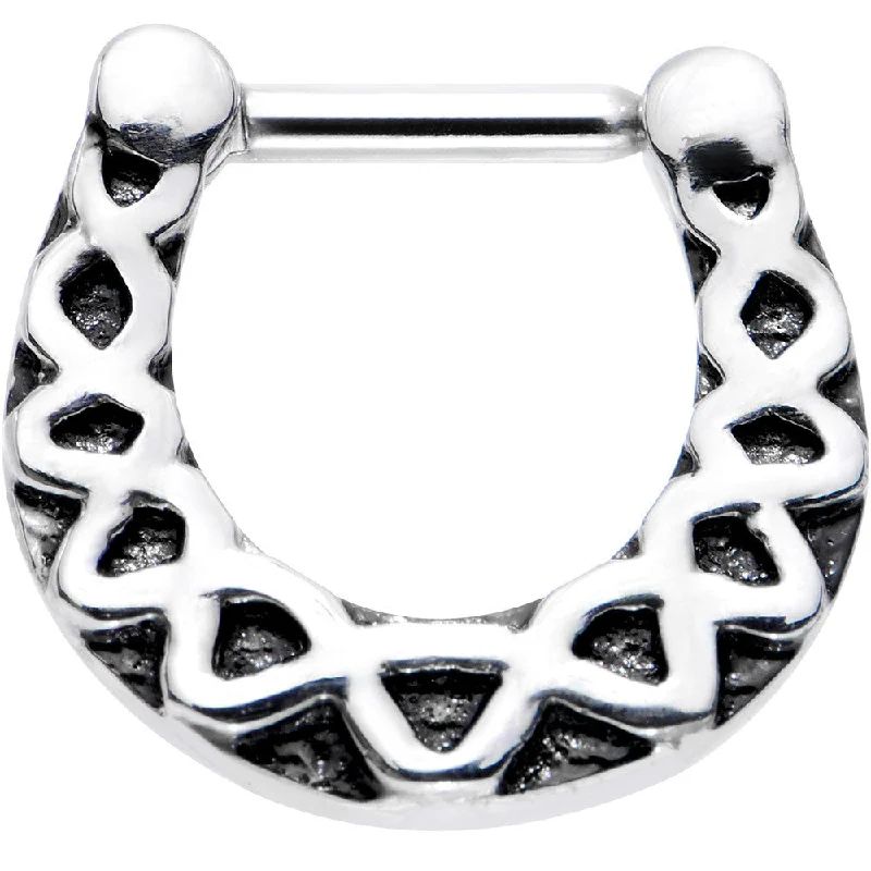 Vintage Style Nose Rings -16 Gauge 1/4 Steel Simple Southwestern Septum Clicker