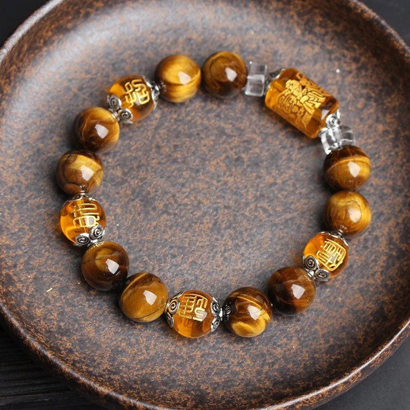 Men's Bracelets with Personalized Touches-Buddha Stones Tiger Eye Bead Fortune Prosperity Bracelet Men's Bracelets with Personalized Touches-Buddha Stones Tiger Eye Bead Fortune Prosperity Bracelet