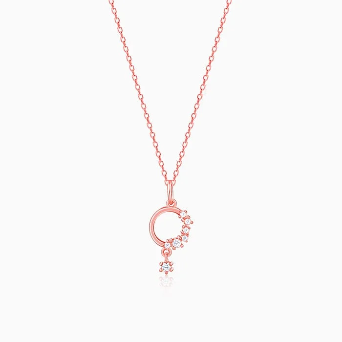 Shop Classic Women's Necklaces & Pendants with a Modern Twist-Rose Gold Circular Drop Pendant With Link Chain Shop Classic Women's Necklaces & Pendants with a Modern Twist-Rose Gold Circular Drop Pendant With Link Chain