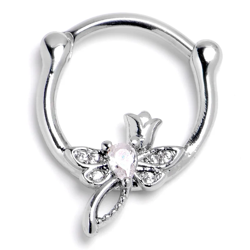 Women's Earrings – Elegant Designs for Every Personality--16 Gauge 3/8 Clear Gem Bold Dragonfly Cartilage Clicker Women's Earrings – Elegant Designs for Every Personality--16 Gauge 3/8 Clear Gem Bold Dragonfly Cartilage Clicker