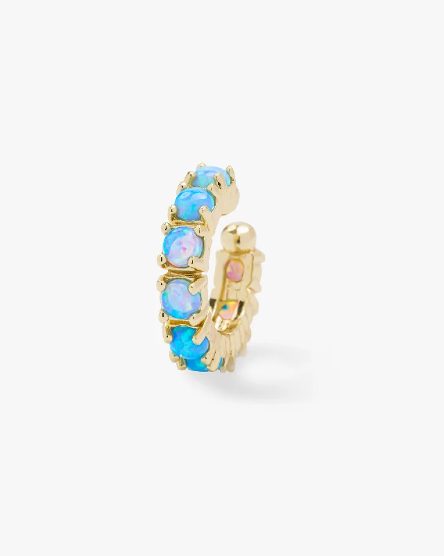 Women's Earrings – Elegant Designs for Every Personality--"Oh She Fancy" Ear Cuff - Gold|Blue Opal