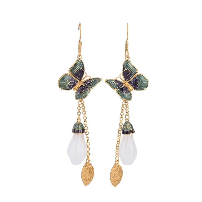 Women's Earrings – Elegant Designs for Every Personality--Buddha Stones FengShui White Jade Fortune Earrings Women's Earrings – Elegant Designs for Every Personality--Buddha Stones FengShui White Jade Fortune Earrings