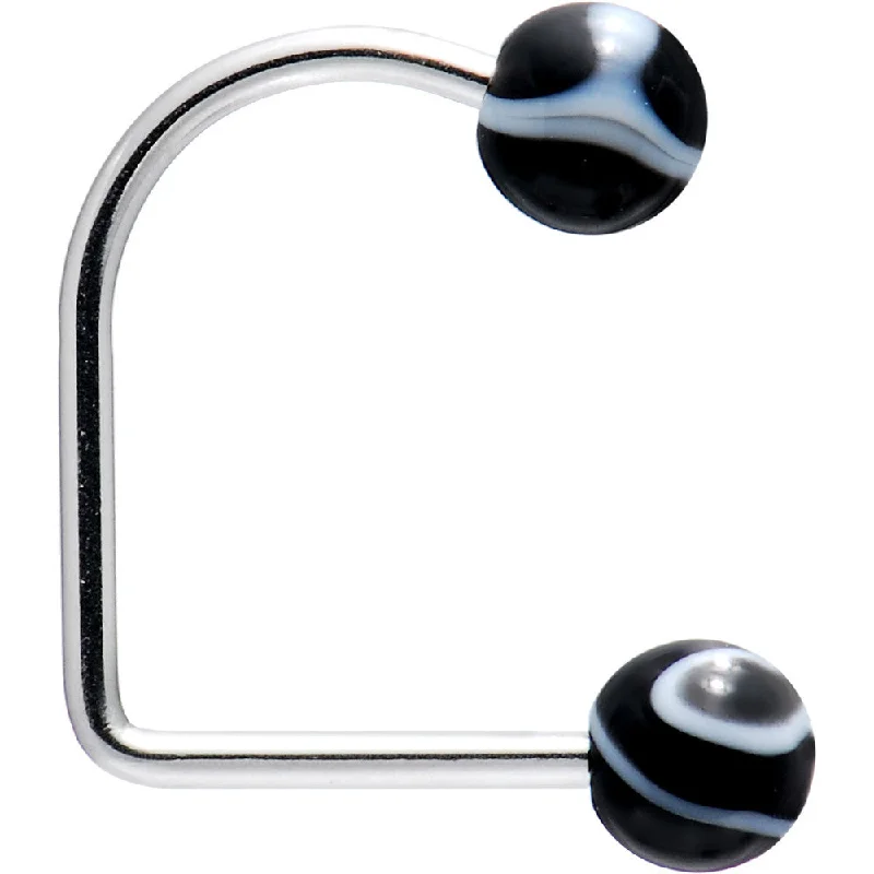 Lip Rings for a Unique Touch16 Gauge Black Acrylic Marble Ball Lippy Loop Labret