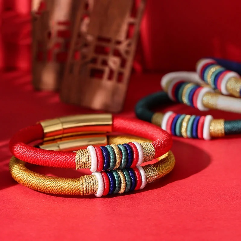 Contemporary Bangles for Women-Buddha Stones Tibetan Handmade Colorful King Kong Knot Five Elements Luck Braid String Bracelet Contemporary Bangles for Women-Buddha Stones Tibetan Handmade Colorful King Kong Knot Five Elements Luck Braid String Bracelet