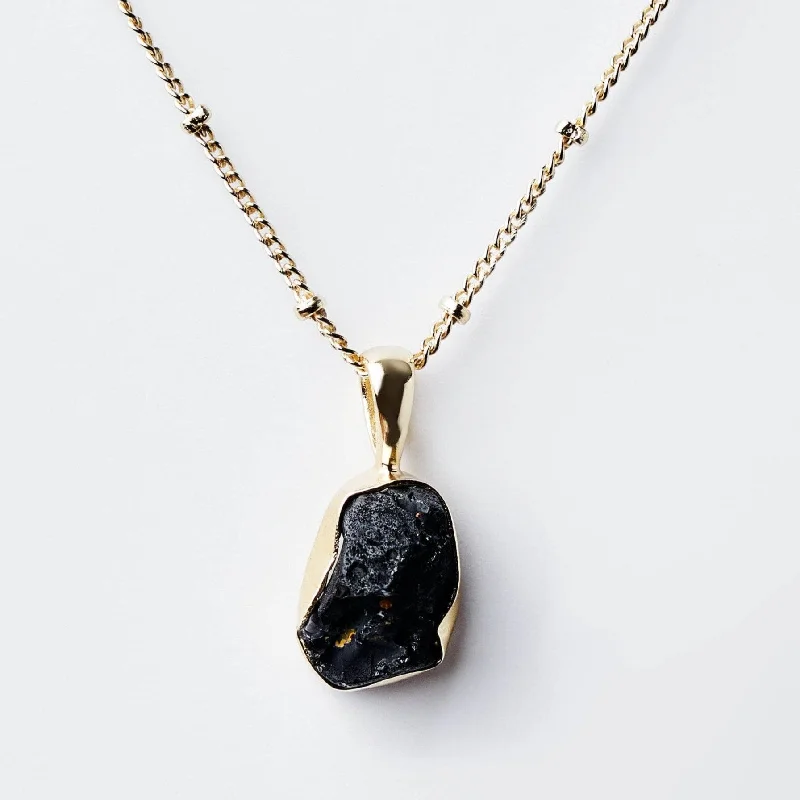 Exclusive Men's Necklaces & Pendants for the Modern Gentleman-Black Tourmaline Raw Crystal Necklace Exclusive Men's Necklaces & Pendants for the Modern Gentleman-Black Tourmaline Raw Crystal Necklace