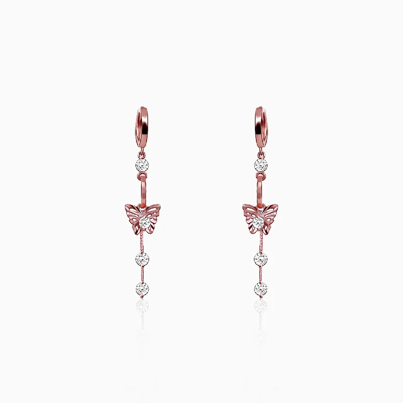 Women's Earrings – Elegant Designs for Every Personality--Rose Gold Charming Butterfly Earrings