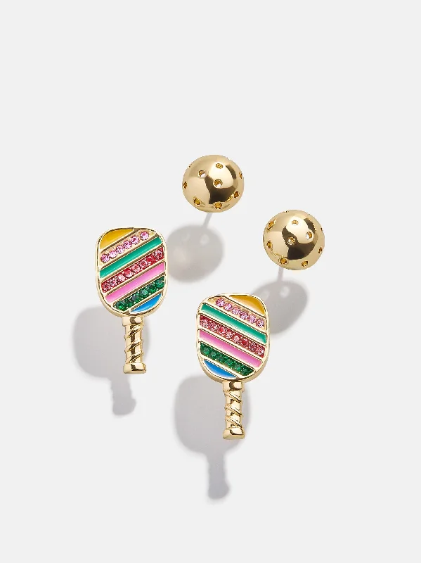 Women's Earrings – Elegant Designs for Every Personality--Paddles Up Earring Set - Pickleball Women's Earrings – Elegant Designs for Every Personality--Paddles Up Earring Set - Pickleball