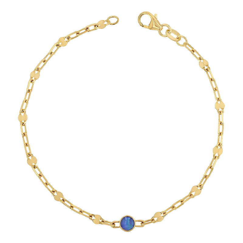 Men's Tennis Bracelets-Opal Solitaire Sequin Bracelet