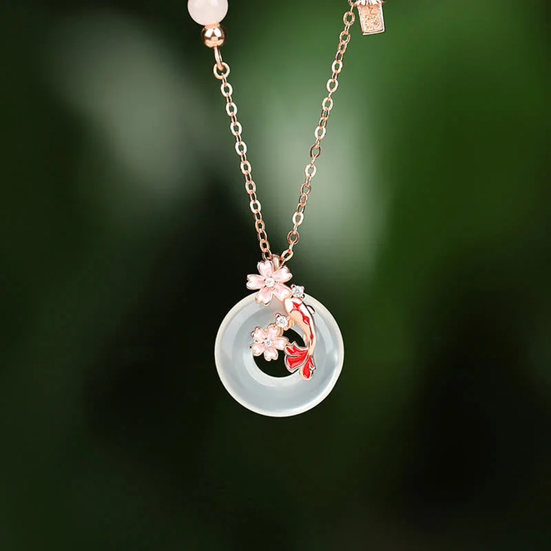 Shop Classic Women's Necklaces & Pendants with a Modern Twist-Buddha Stones Chalcedony Pink Crystal 925 Sterling Silver Flowers Koi Fish Peace Buckle Positive Necklace Pendant Shop Classic Women's Necklaces & Pendants with a Modern Twist-Buddha Stones Chalcedony Pink Crystal 925 Sterling Silver Flowers Koi Fish Peace Buckle Positive Necklace Pendant